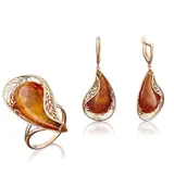 Ювелирный комплект Platina с янтарем 19.5р 11гр  - фото 2