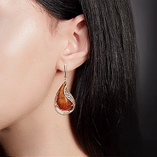 Ювелирный комплект Platina с янтарем 19.5р 11гр  - фото 5