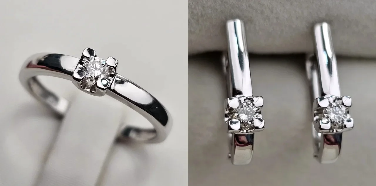 Ювелирный комплект Deimantas 112373870 17р 0,09ct 0,188ct.  - фото 3