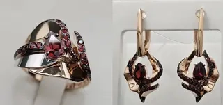 Ювелирный комплект Deimantas 115436770 18,5р 4,35гр 4,88гр. 