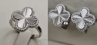 Ювелирный комплект Deimantas 113228584 17р 2,97гр 5,27гр. 