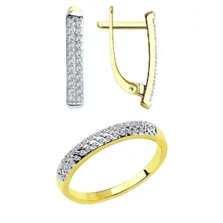 Ювелирный комплект Sokolov A1021003-2  A1011798-2 16,5р 3,53гр. 