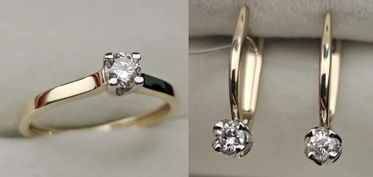 Ювелирный комплект Deimantas 113695973 16р 0,186ct 0,31ct. 