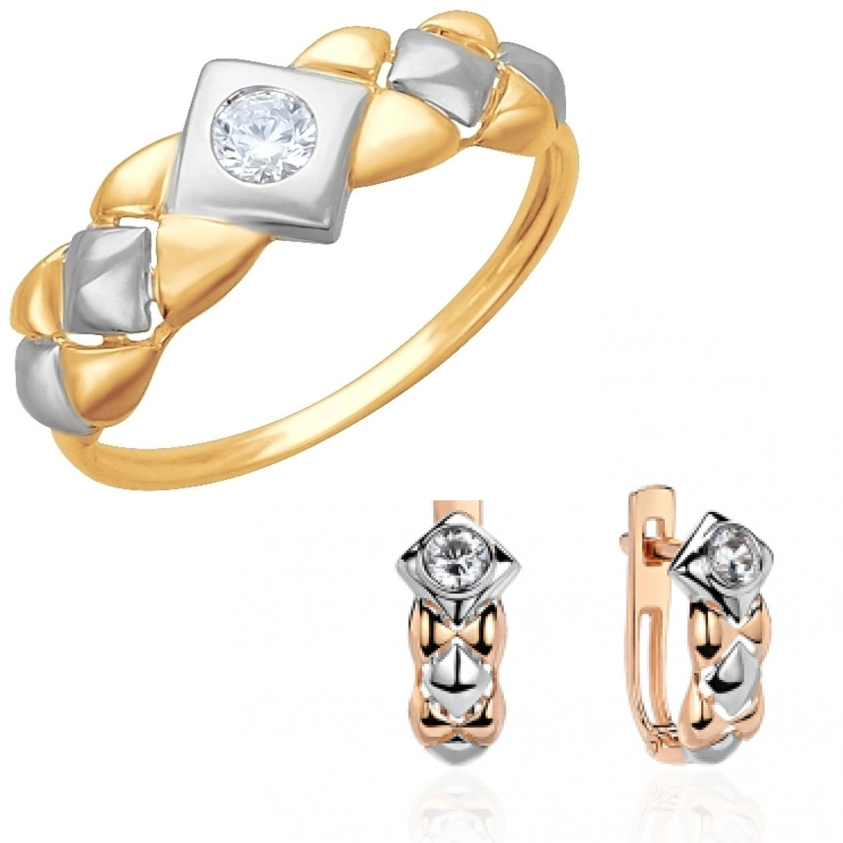 Ювелирный комплект Эстет 01К1112325Р-2К 16,5р 3,78гр 