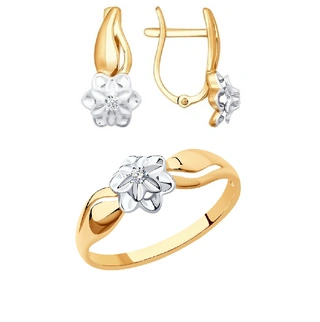 Ювелирный комплект Sokolov 1011406-18 1020887 18р 4,01гр.  - фото 2