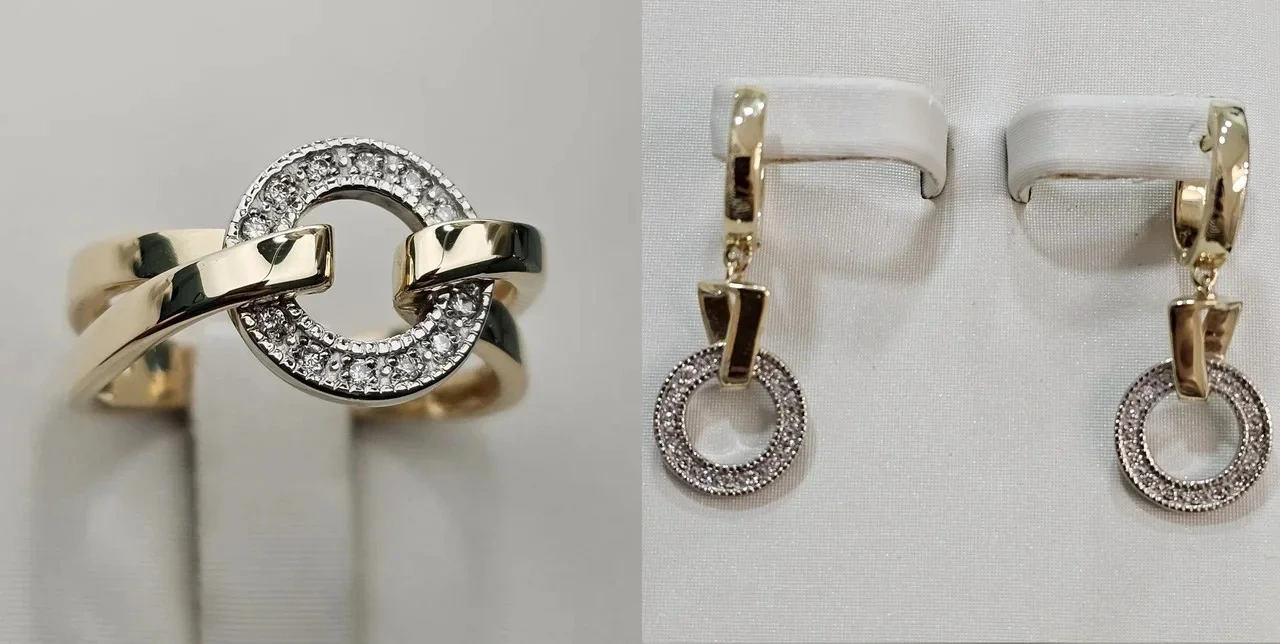 Ювелирный комплект Deimantas 113655516 17р 0,086ct 0,21ct. 