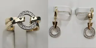 Ювелирный комплект Deimantas 113655516 17р 0,086ct 0,21ct. 