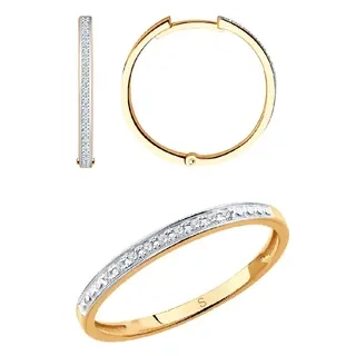 Ювелирный комплект Sokolov  S1021955   S1011806-16.5  16,5р, 3,07гр. 