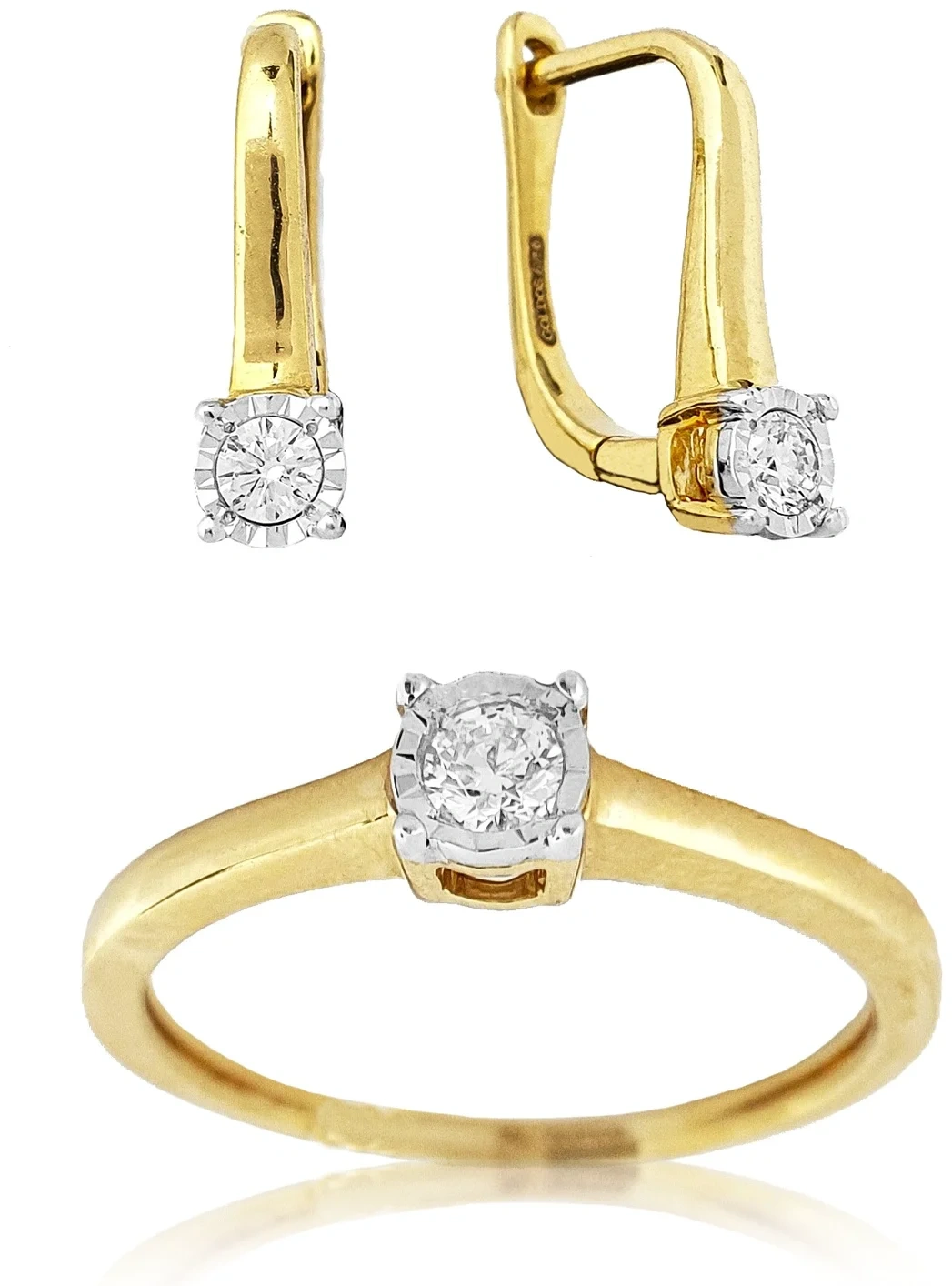 Ювелирный комплект Goldos Premium  DR6719-S 17р 4,7гр 0,24ct.  - фото 3