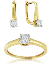 Ювелирный комплект Goldos Premium  DR6719-S 17р 4,7гр 0,24ct.  - фото 3