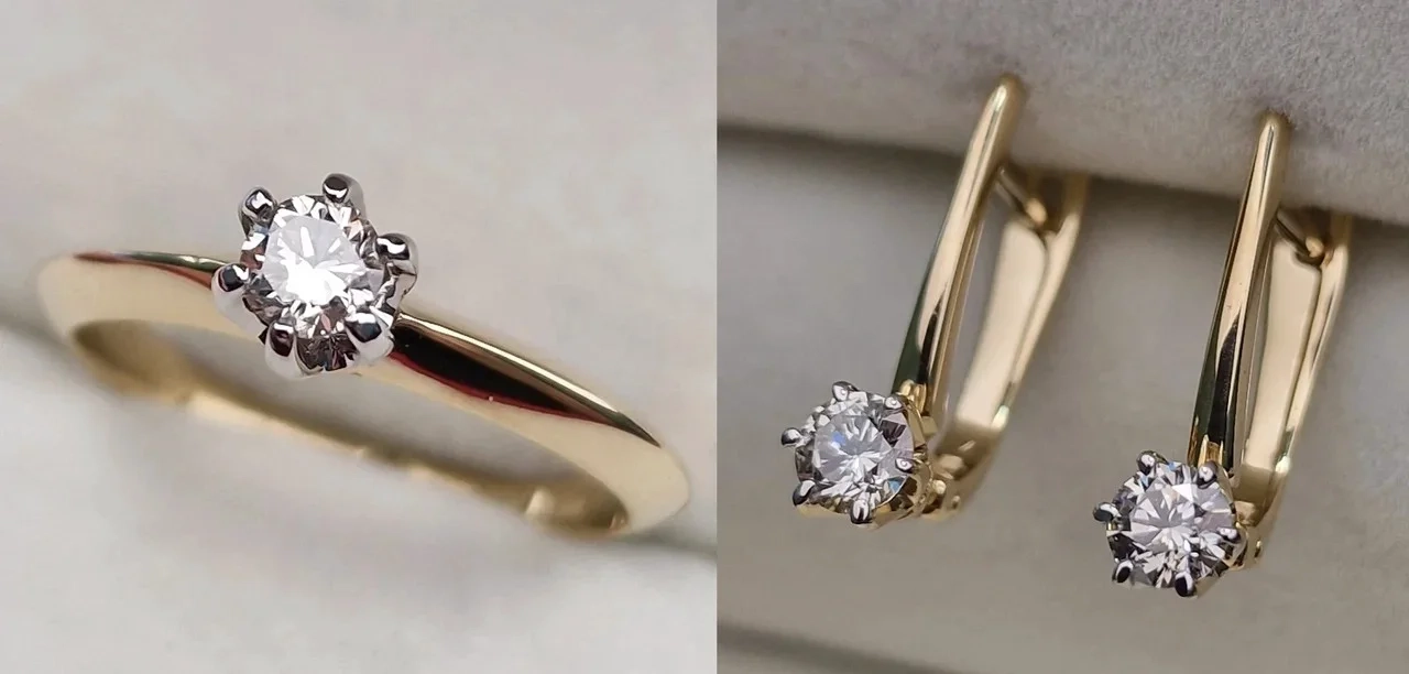 Ювелирный комплект Deimantas 113695490 0,20ct 0,50ct. 