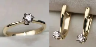 Ювелирный комплект Deimantas 113695299 16,5р 0,17ct 0,32ct. 