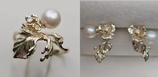 Ювелирный комплект Deimantas 115582559 кольцо 0.033Ct S1/J, VG-Cut 18р, серьги 0.068Ct SI1/J VG-Cu 