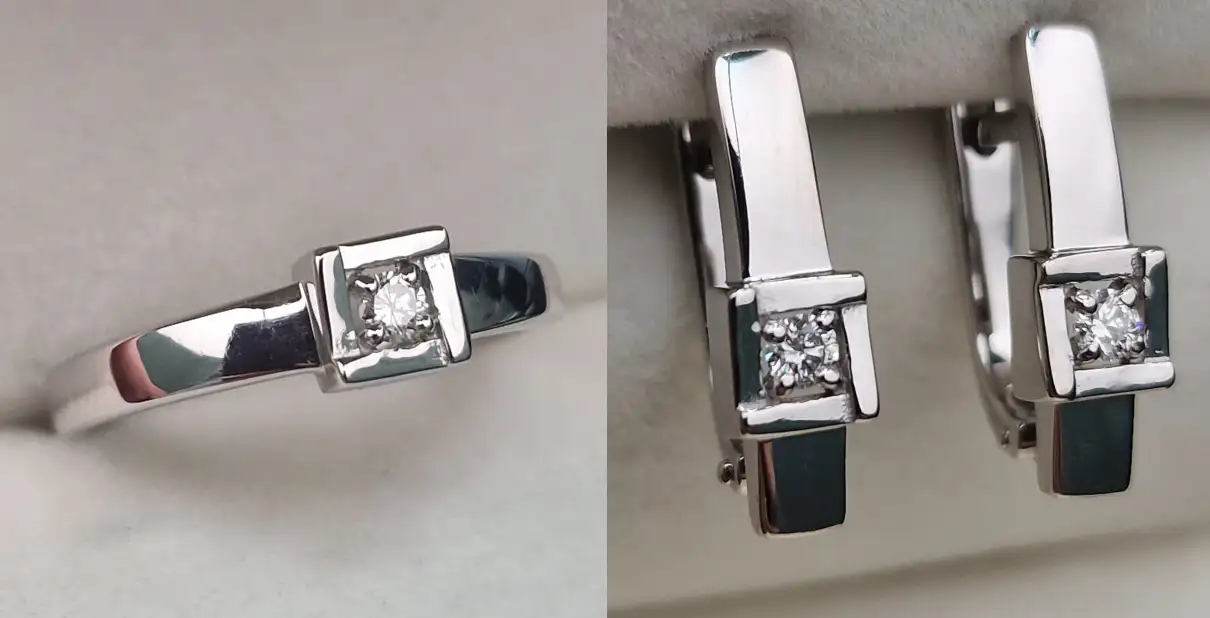 Ювелирный комплект Deimantas 105102635 0,063ct 0,126ct.  - фото 3