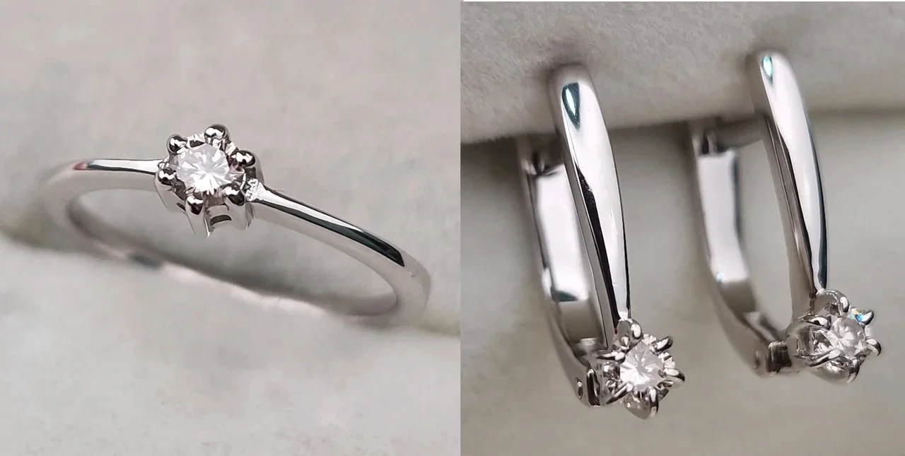 Ювелирный комплект Deimantas 113690496 17р 0,1ct 0,28ct. 