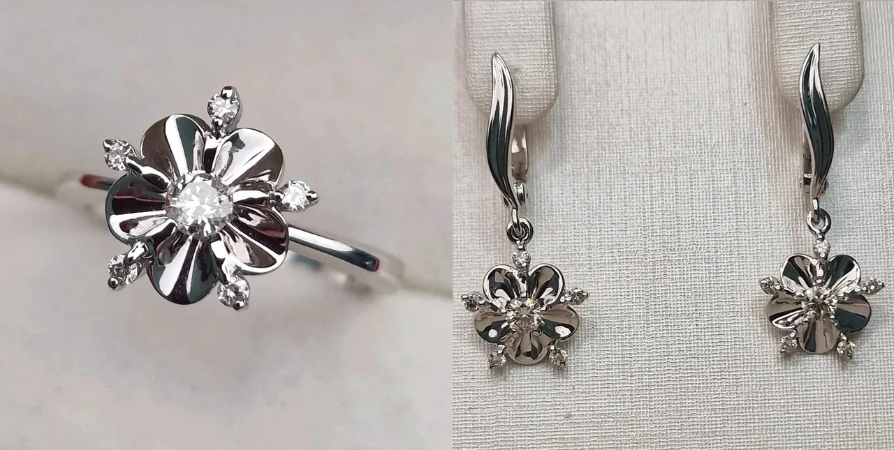 Ювелирный комплект Deimantas 113669473 16р 0,188ct 0,41ct. 