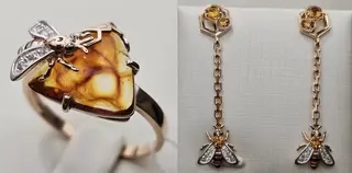 Ювелирный комплект Deimantas 113319593 18,5р 2,62гр 3,43гр. 