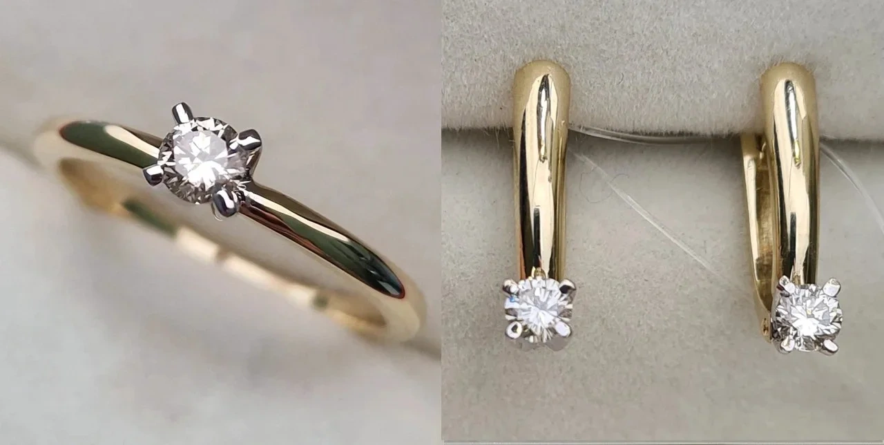 Ювелирный комплект Deimantas 113696015 18р 0,14ct 0,26ct. 