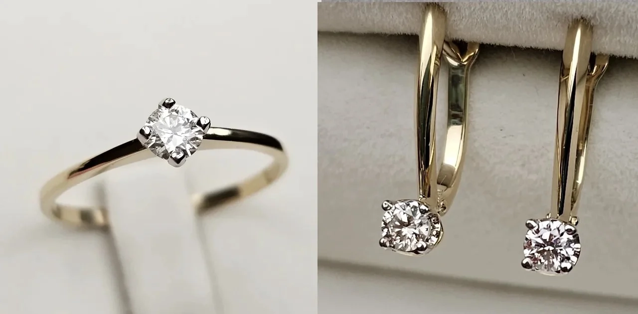 Ювелирный комплект Deimantas 113749712 18р 0,227ct 0,3ct. 