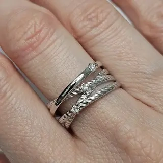 Ювелирный комплект Deimantas 115871168 кольцо 0.093Ct SI1/J 17.5р, серьги 0.213Ct SI1-SI2/J VG-Cut 