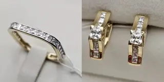 Ювелирный комплект Deimantas 116076096 кольцо 17р 2.75гр, серьги 3.88гр 