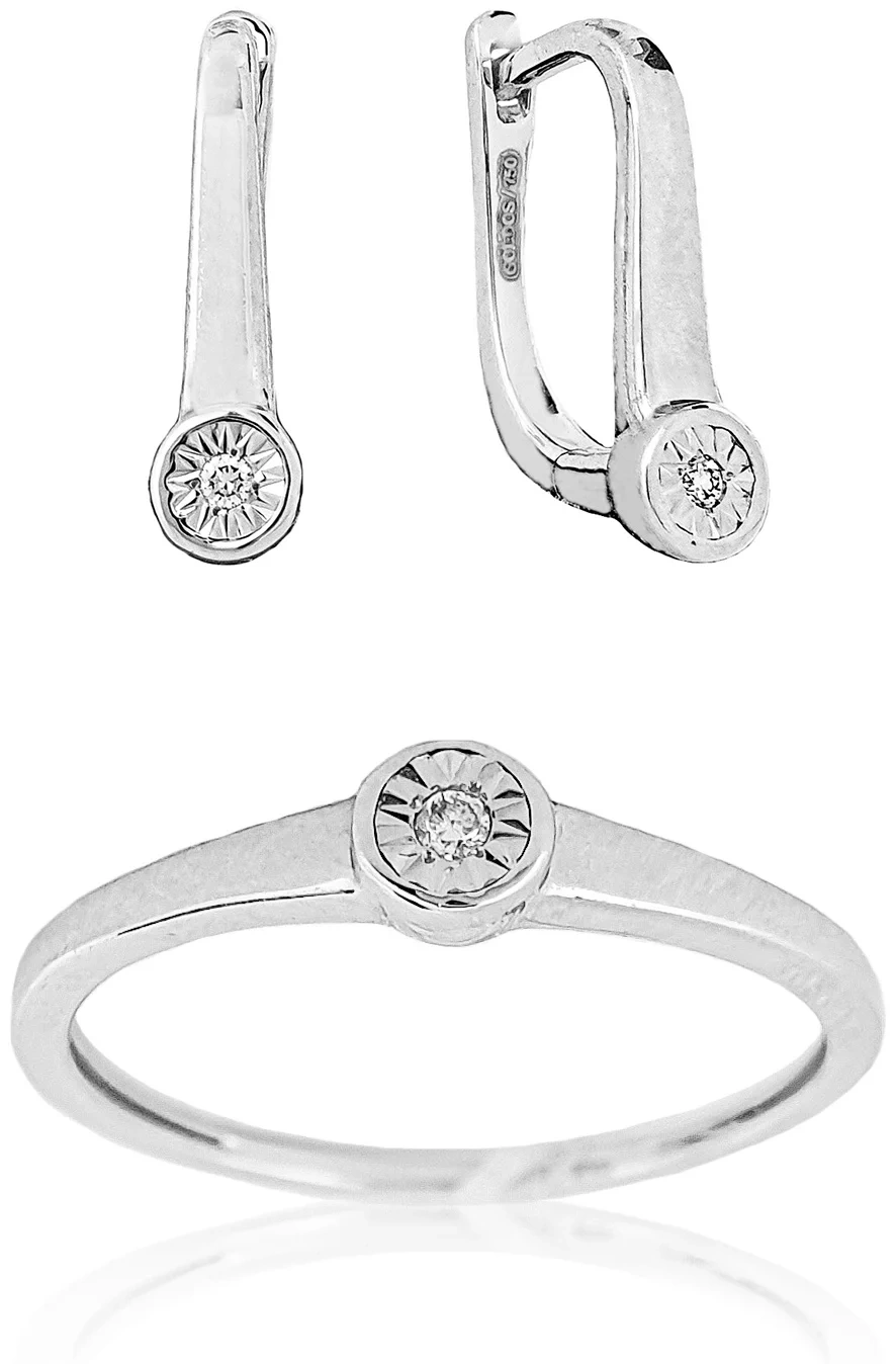 Ювелирный комплект Goldos DR6746W-S 17р 0,03ct.  - фото 2