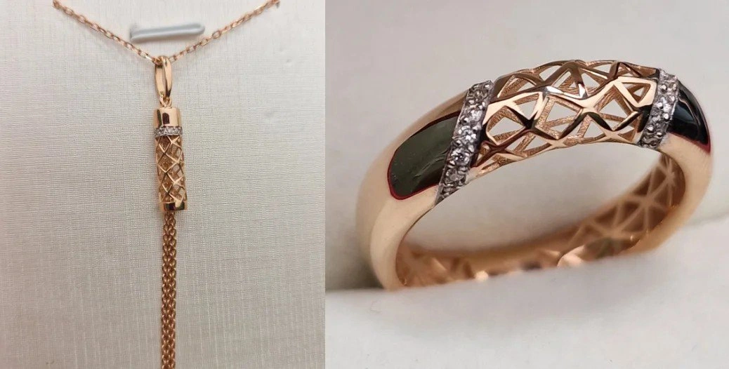 Ювелирный комплект Deimantas 110804021 18р 0,051ct 0,063ct. 