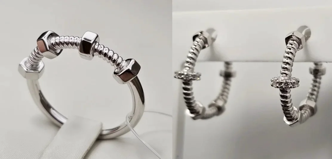 Ювелирный комплект Deimantas 113226846 18р 3,68гр 3,96гр. 