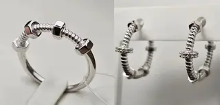 Ювелирный комплект Deimantas 113226846 18р 3,68гр 3,96гр. 