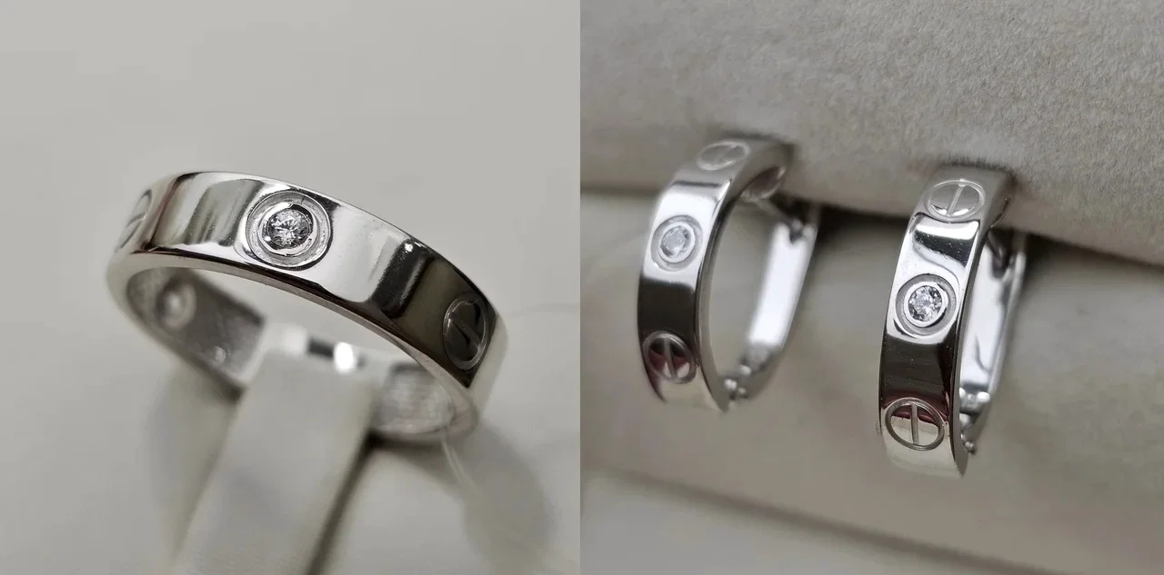 Ювелирный комплект Deimantas 113226583 18,5р 3,04гр 3,10гр. 