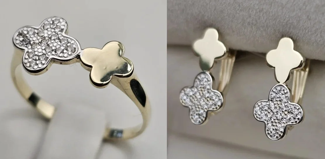 Ювелирный комплект Deimantas 113009877 17р 1,66гр 2,49гр.  - фото 3