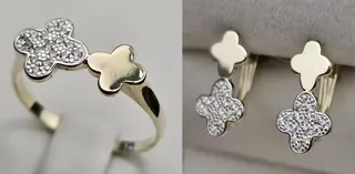 Ювелирный комплект Deimantas 113009877 17р 1,66гр 2,49гр.  - фото 3