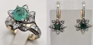 Ювелирный комплект Deimantas 115291430 18р 1,10ct 1,21ct 1,27ct. 