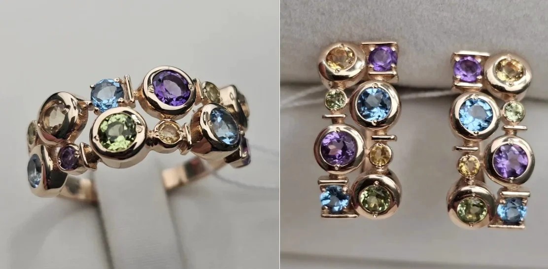 Ювелирный комплект Deimantas 112689933 18р 3,77гр 5,72гр.  - фото 4