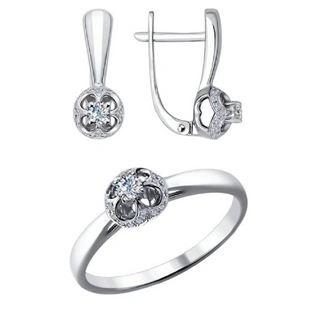 Ювелирный комплект Sokolov 1011463-18 1020976 18р 4,29гр. 