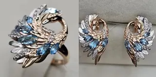 Ювелирный комплект Deimantas 115436762 19р 4,91гр 5,87гр. 