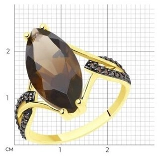 Ювелирный комплект Diamant 53-310-00829-2 вес 8.5 г золото, раухтопаз 