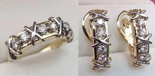 Ювелирный комплект Deimantas 110722671 18,5р 0,37ct 0,45ct. 