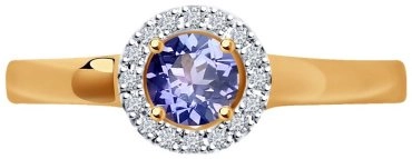 Ювелирный комплект SOKOLOV 6014097 51-220-01808-1 вес 5.47 г золото, бриллиант, танзанит 