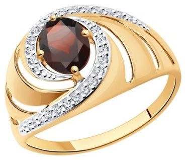 Ювелирный комплект SOKOLOV 714495 вес 7 г золото, фианит, гранат 