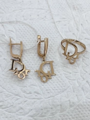 Ювелирный комплект РусГолдАрт 855789 вес 5.5 г золото, без вставок 