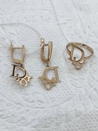 Ювелирный комплект РусГолдАрт 855789 вес 5.5 г золото, без вставок 