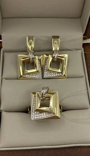 Ювелирный комплект Exclusive Gold Exclusive 8567 вес 11.7 г золото, фианит 