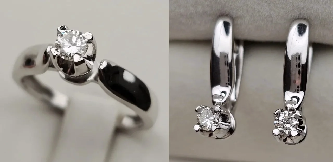 Ювелирный комплект Deimantas 113749383 16,5р 0,185ct 0,32ct. 