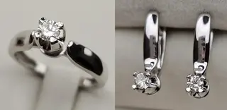 Ювелирный комплект Deimantas 113749383 16,5р 0,185ct 0,32ct. 