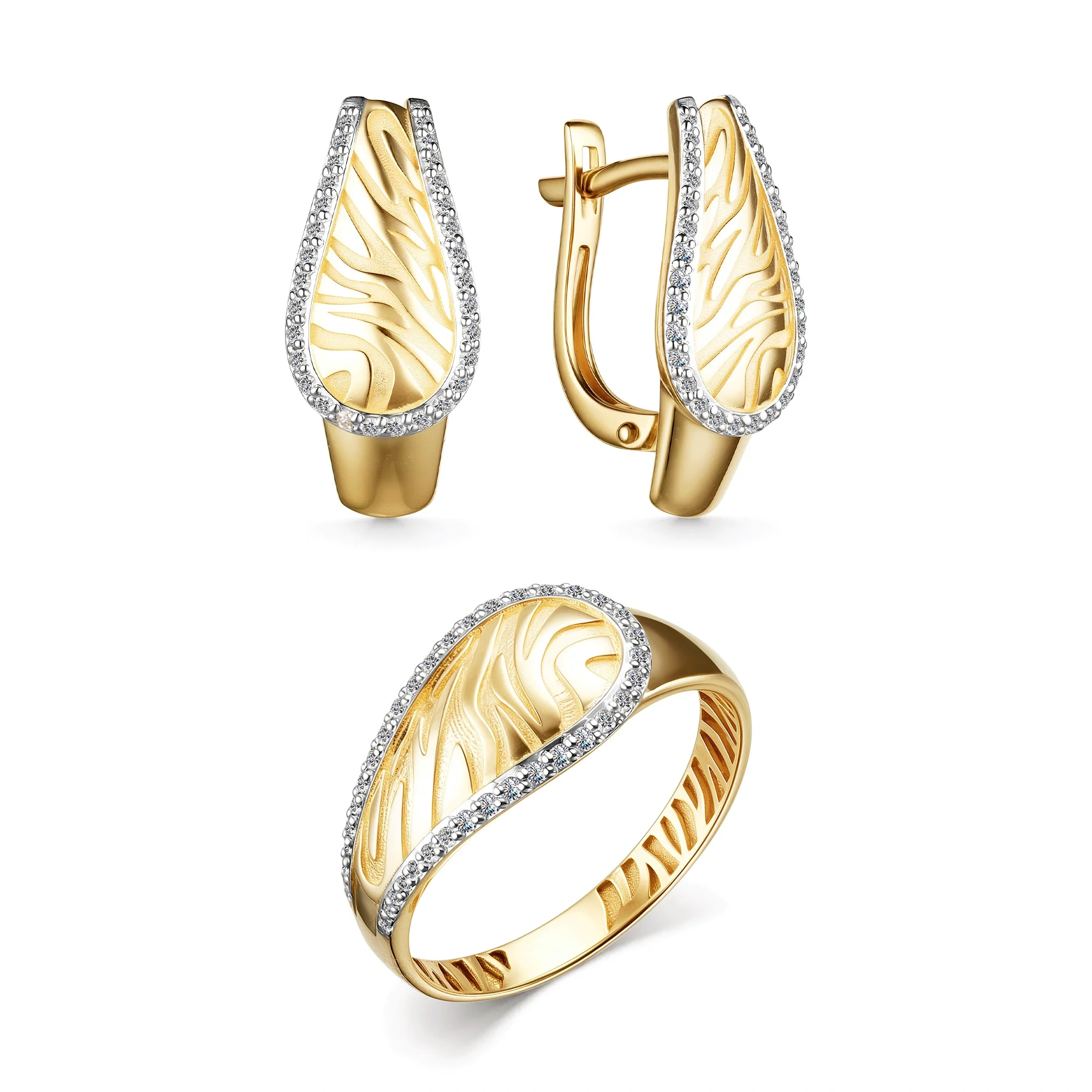 Ювелирный комплект Goldos 15796-300-S 18р 6,4гр 0,338ct.  - фото 4