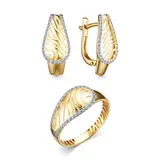 Ювелирный комплект Goldos 15796-300-S 18р 6,4гр 0,338ct.  - фото 4