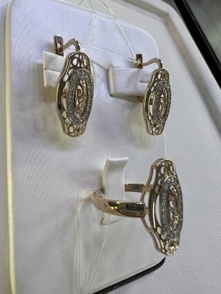 Ювелирный комплект Exclusive Gold 930065821 вес 5.8 г золото, фианит 