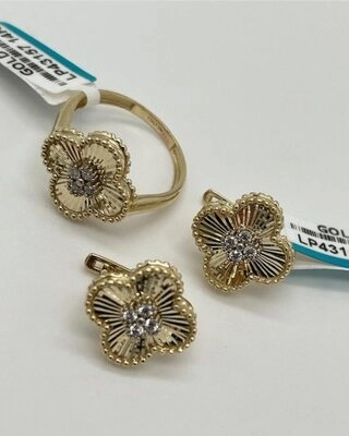 Ювелирный комплект 585 ЗОЛОТОЙ Italy1234890 вес 7.32 г 17.5 золото, цирконий 