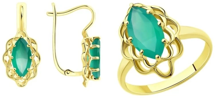 Ювелирный комплект Diamant 53-320-00760-3/53-310-00760-3_19.5 19.5р 7.72гр  - фото 2